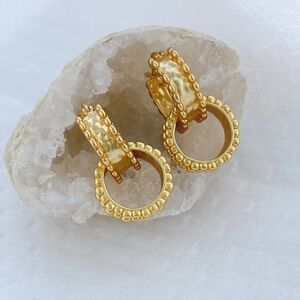 New 24K Gold Plate Julie Vos Marbella Hoop Earrings